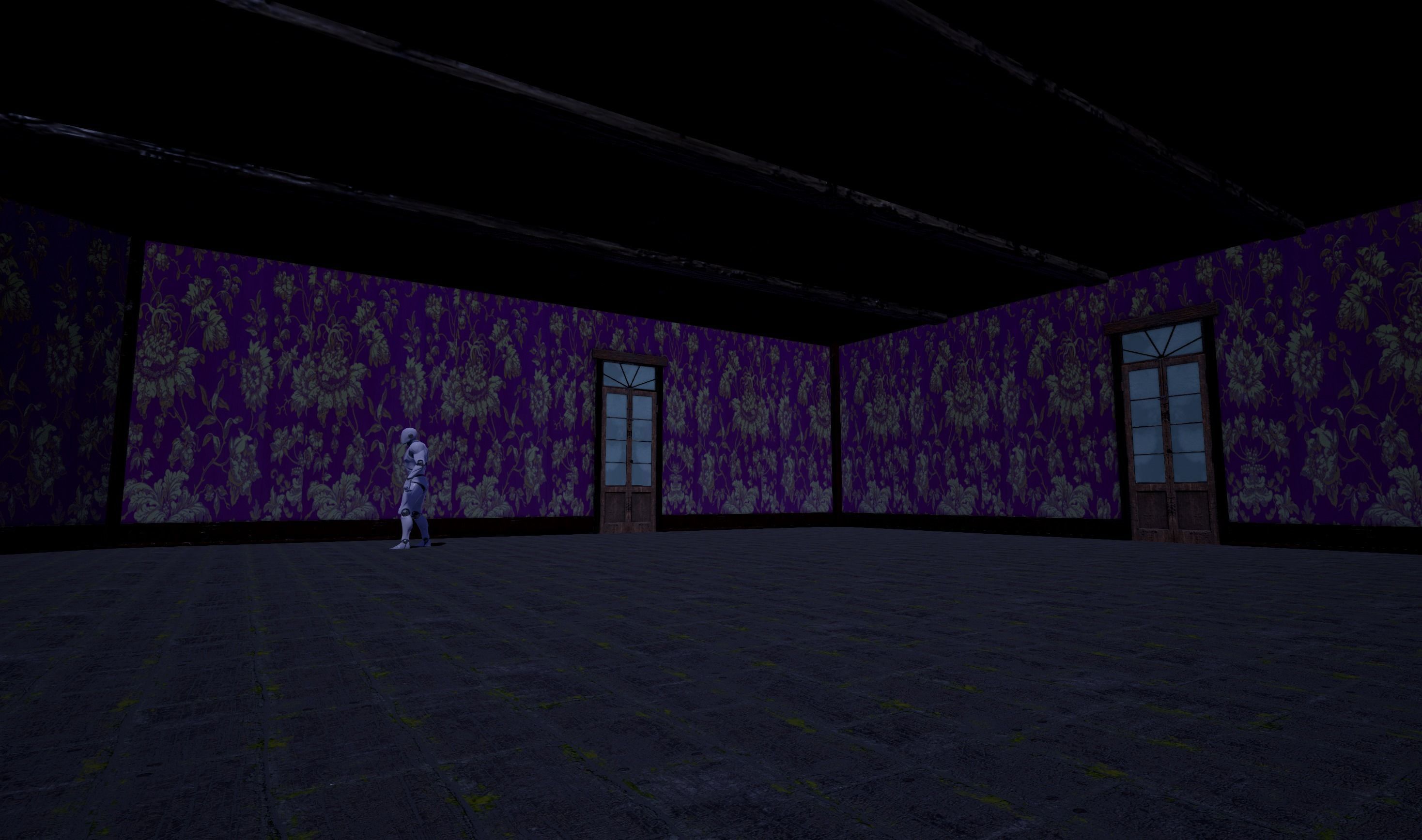 Modular Abandoned Interior Old House Low-poly 3D model_2