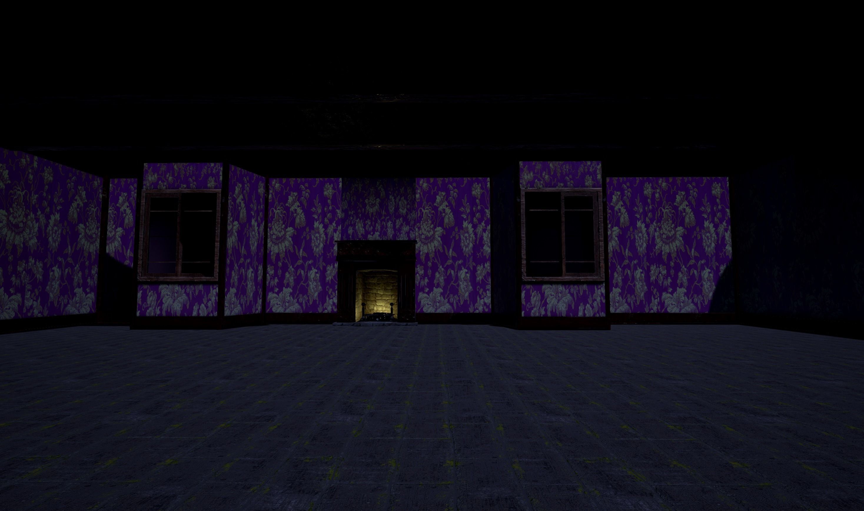 Modular Abandoned Interior Old House Low-poly 3D model_1