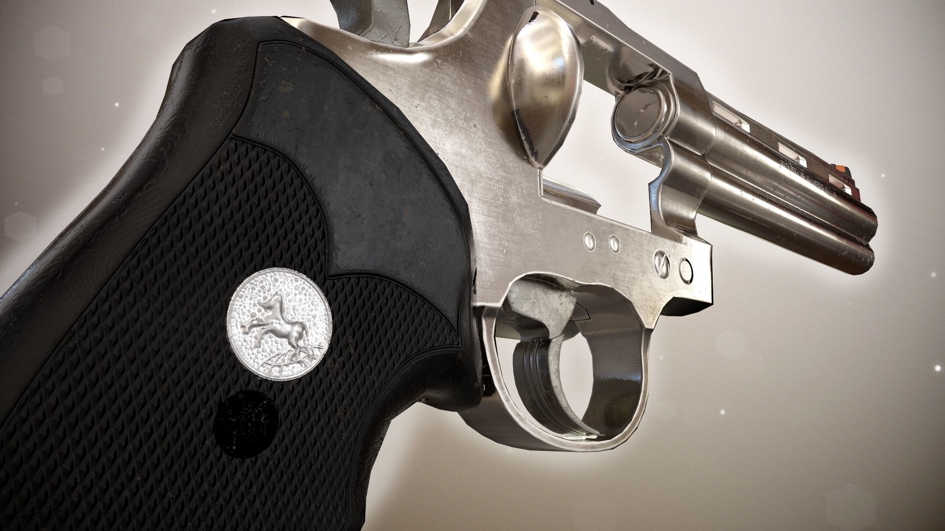 Colt Anaconda 44 magnum lowpoly Low-poly 3D model_4