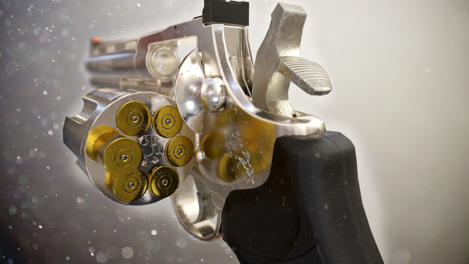 Colt Anaconda 44 magnum lowpoly Low-poly 3D model_5