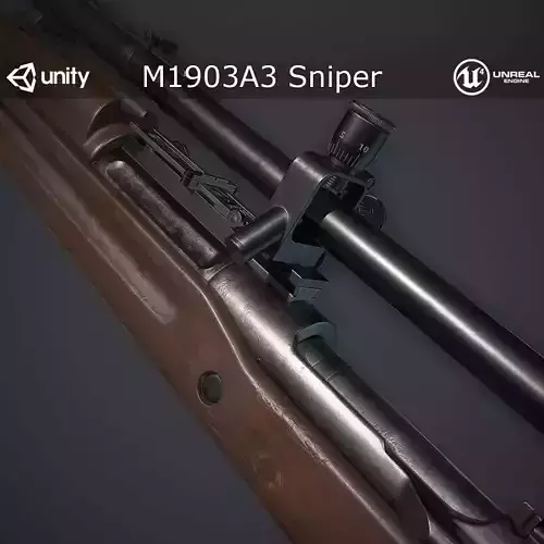 M1903A3 Sniper Low-poly 3D model