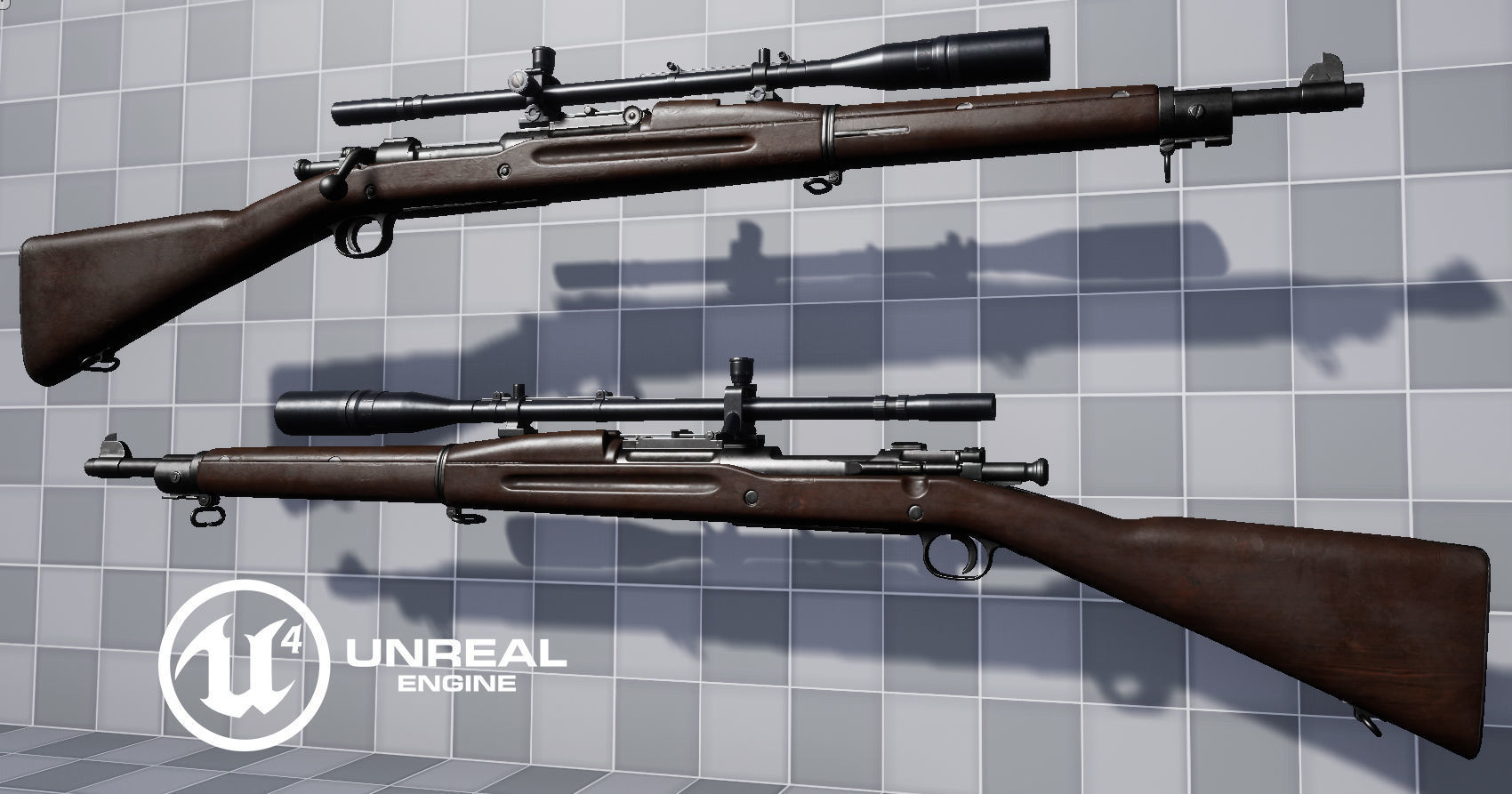 M1903A3 Sniper Low-poly 3D model_9