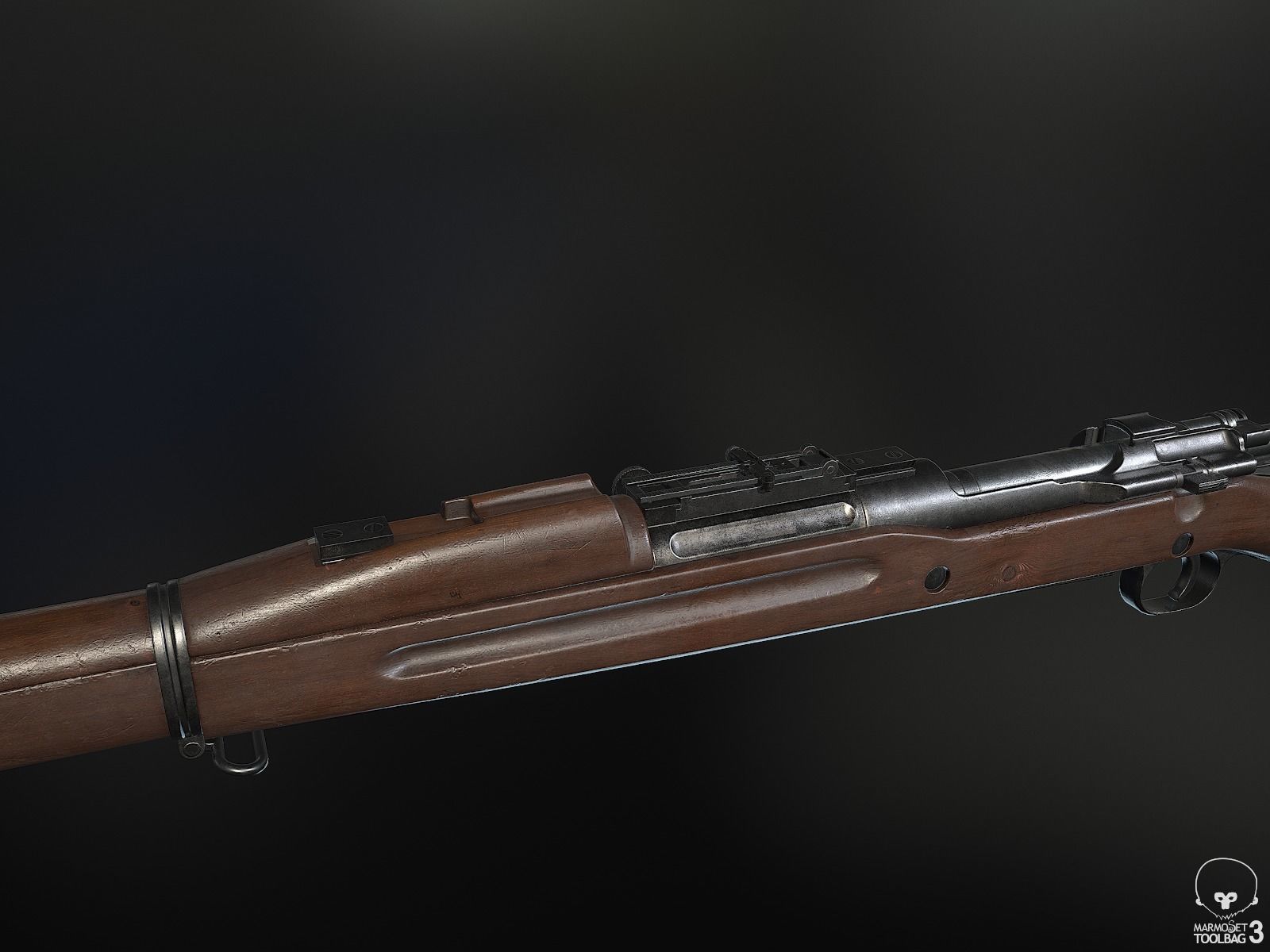 M1903A3 Sniper Low-poly 3D model_6