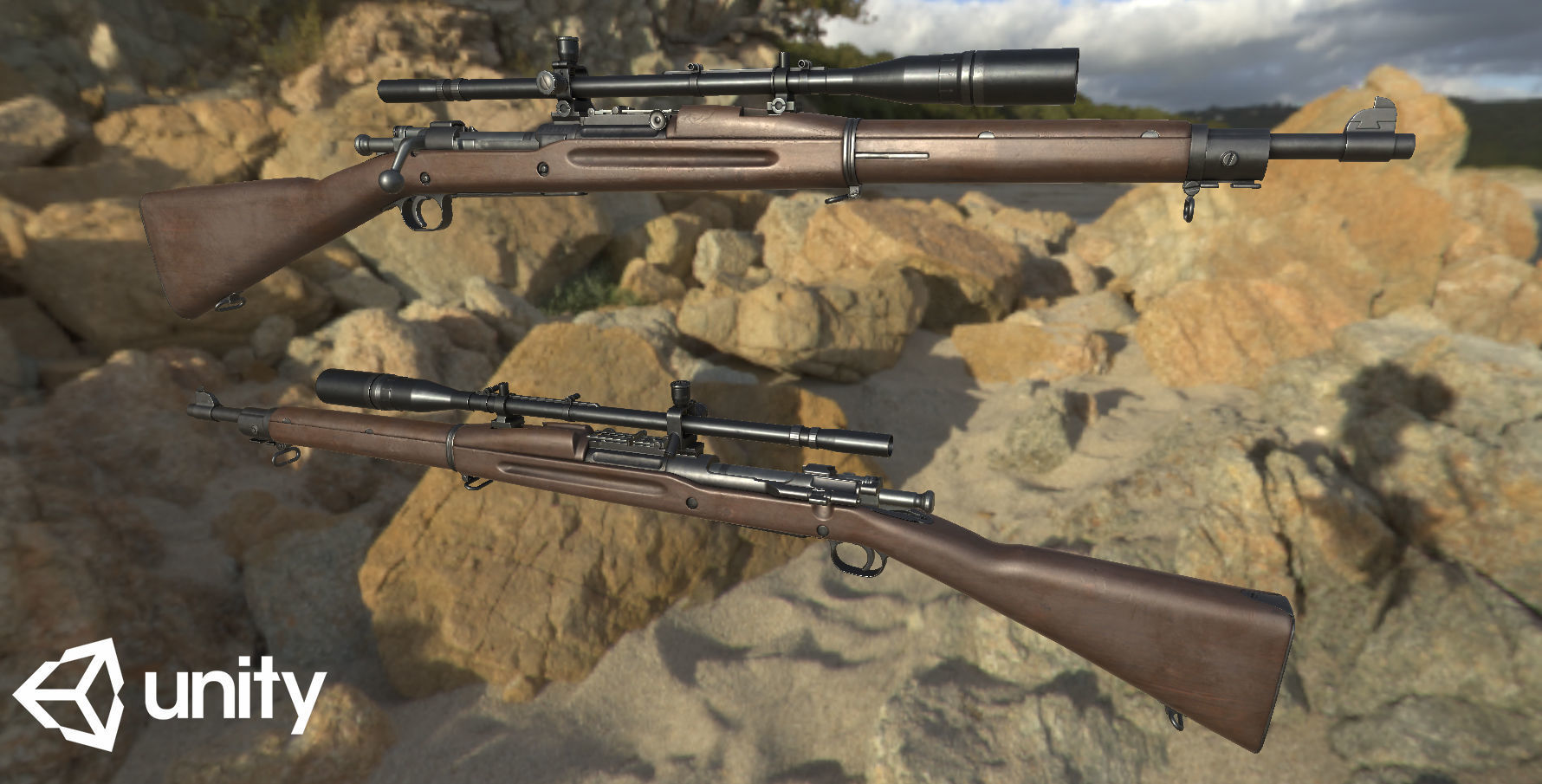 M1903A3 Sniper Low-poly 3D model_10