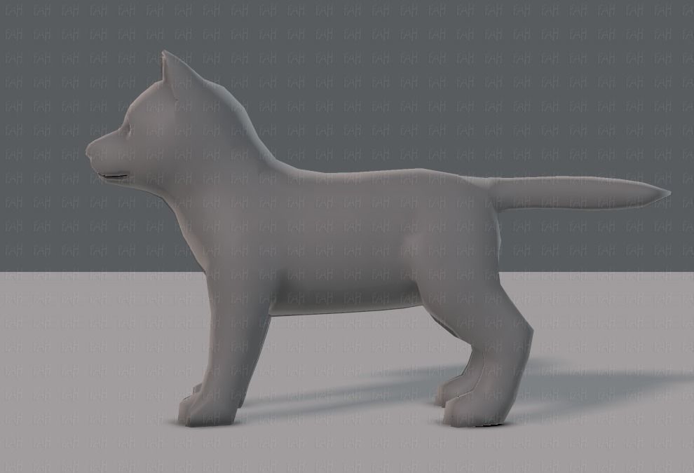 Dog base for gameV02 Low-poly 3D model_7