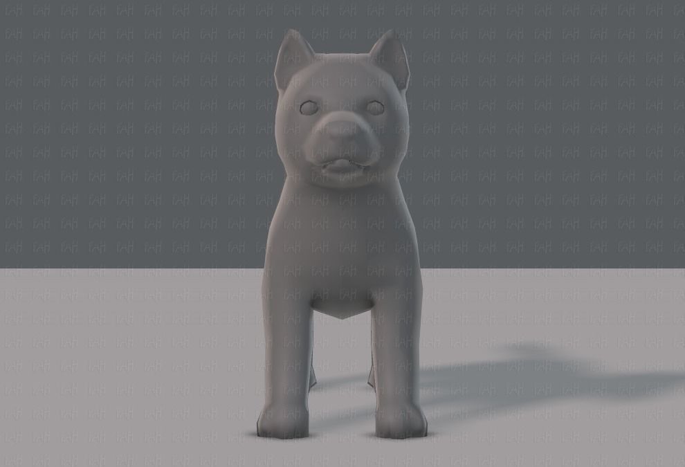 Dog base for gameV02 Low-poly 3D model_1