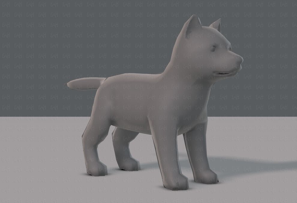 Dog base for gameV02 Low-poly 3D model_2