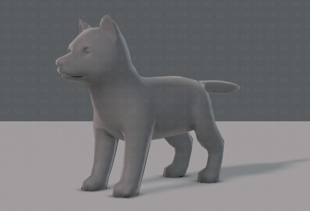 Dog base for gameV02 Low-poly 3D model_8