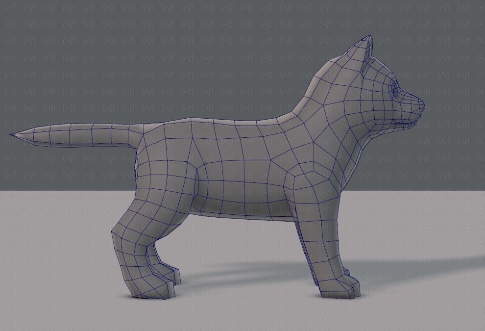 Dog base for gameV02 Low-poly 3D model_11
