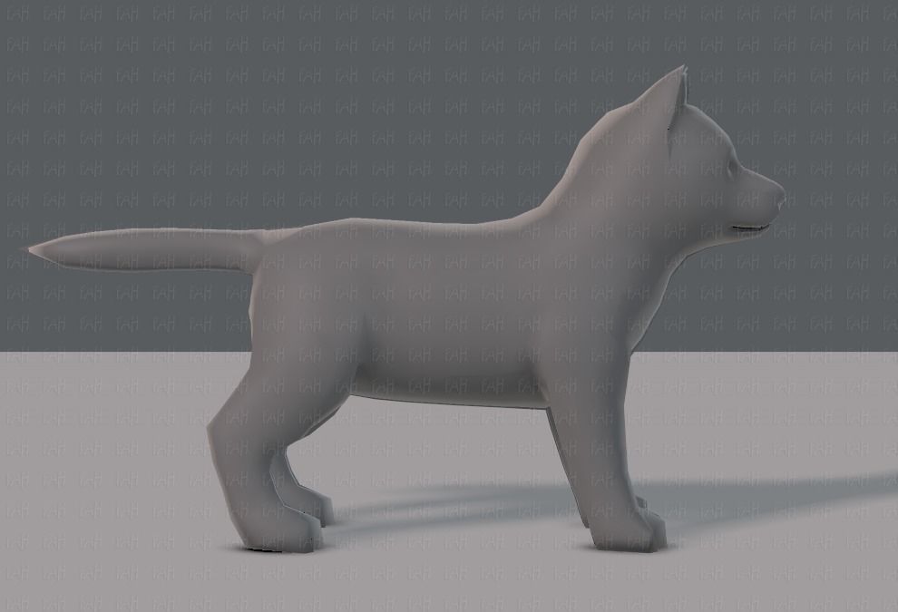 Dog base for gameV02 Low-poly 3D model_3