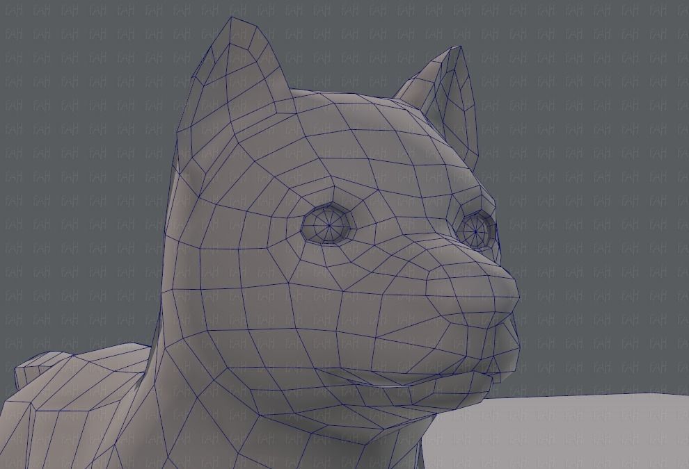 Dog base for gameV02 Low-poly 3D model_40