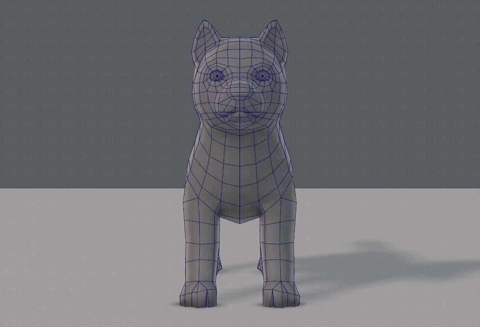 Dog base for gameV02 Low-poly 3D model_9