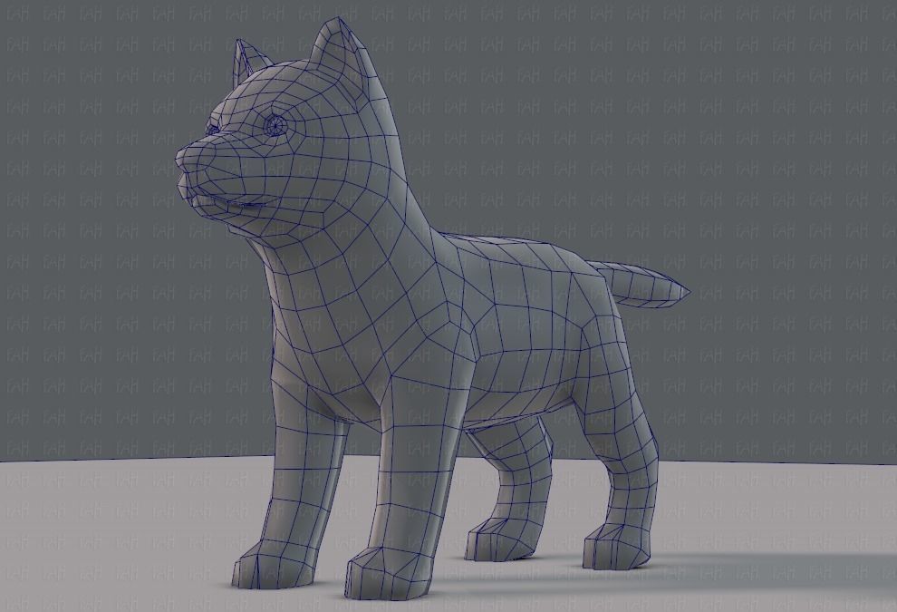 Dog base for gameV02 Low-poly 3D model_38