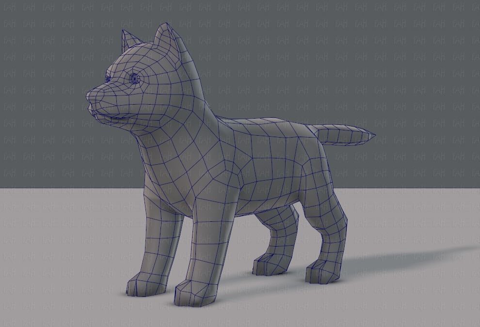 Dog base for gameV02 Low-poly 3D model_16