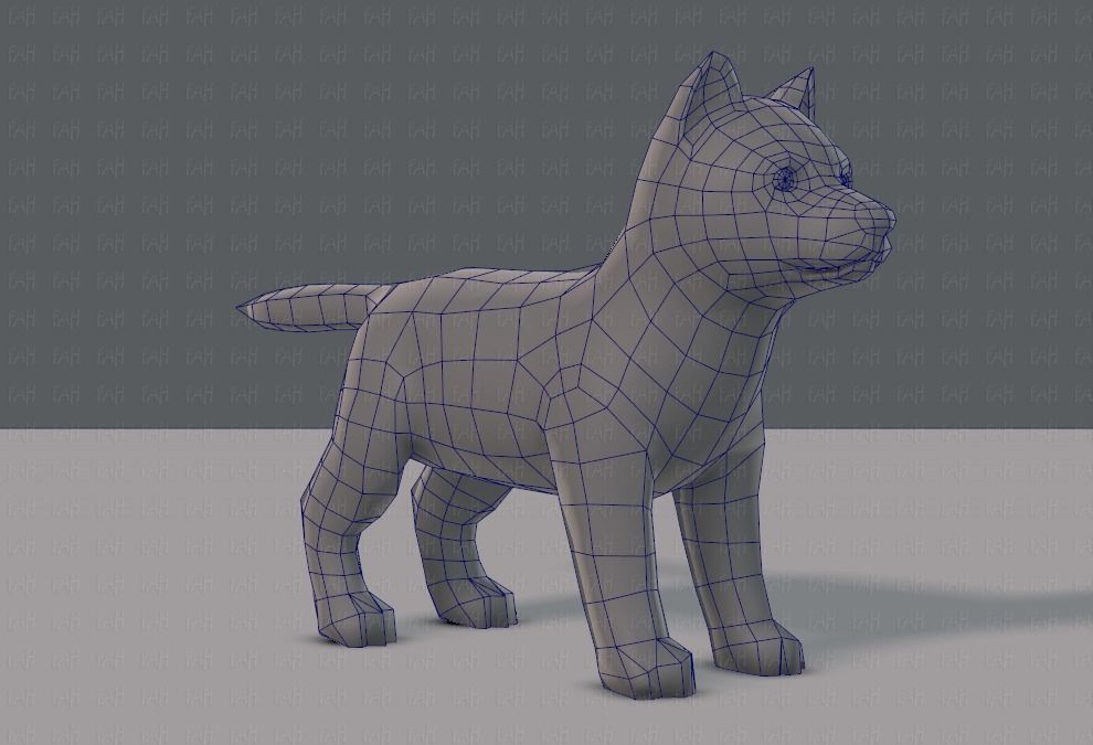 Dog base for gameV02 Low-poly 3D model_10