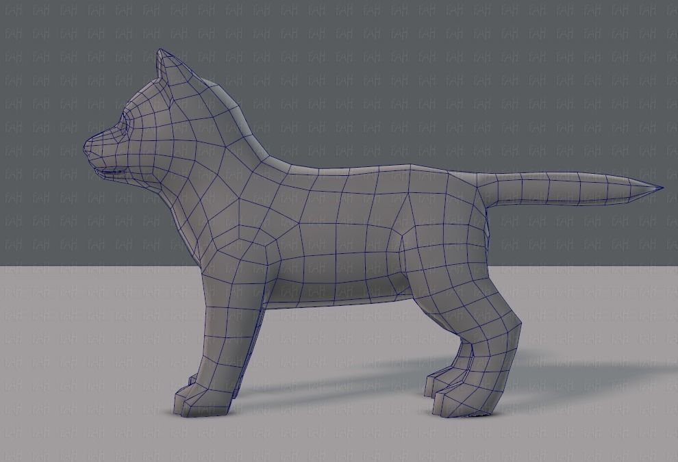Dog base for gameV02 Low-poly 3D model_15