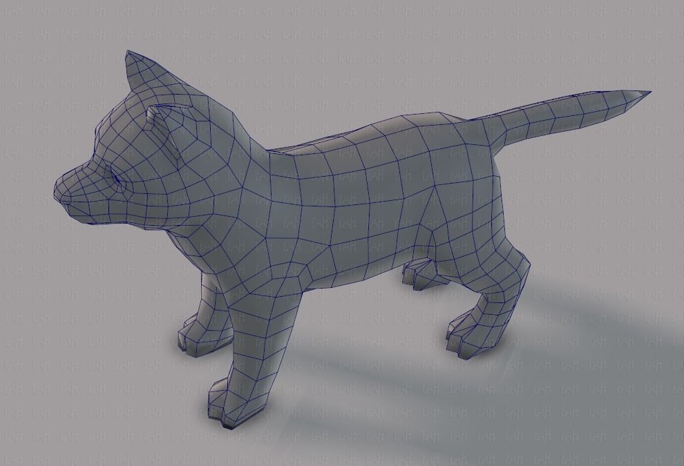 Dog base for gameV02 Low-poly 3D model_36