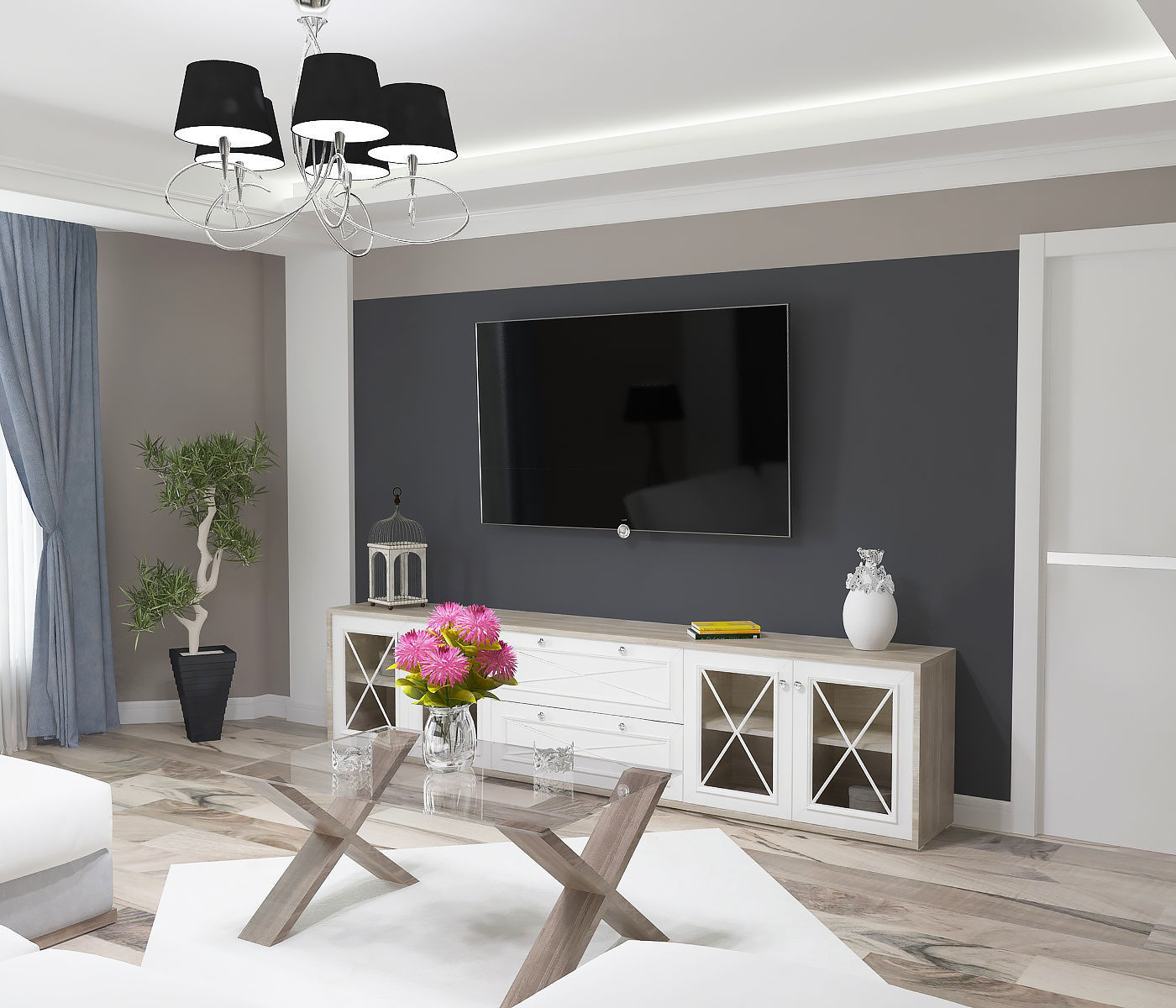 Cozy living room 3D model_2