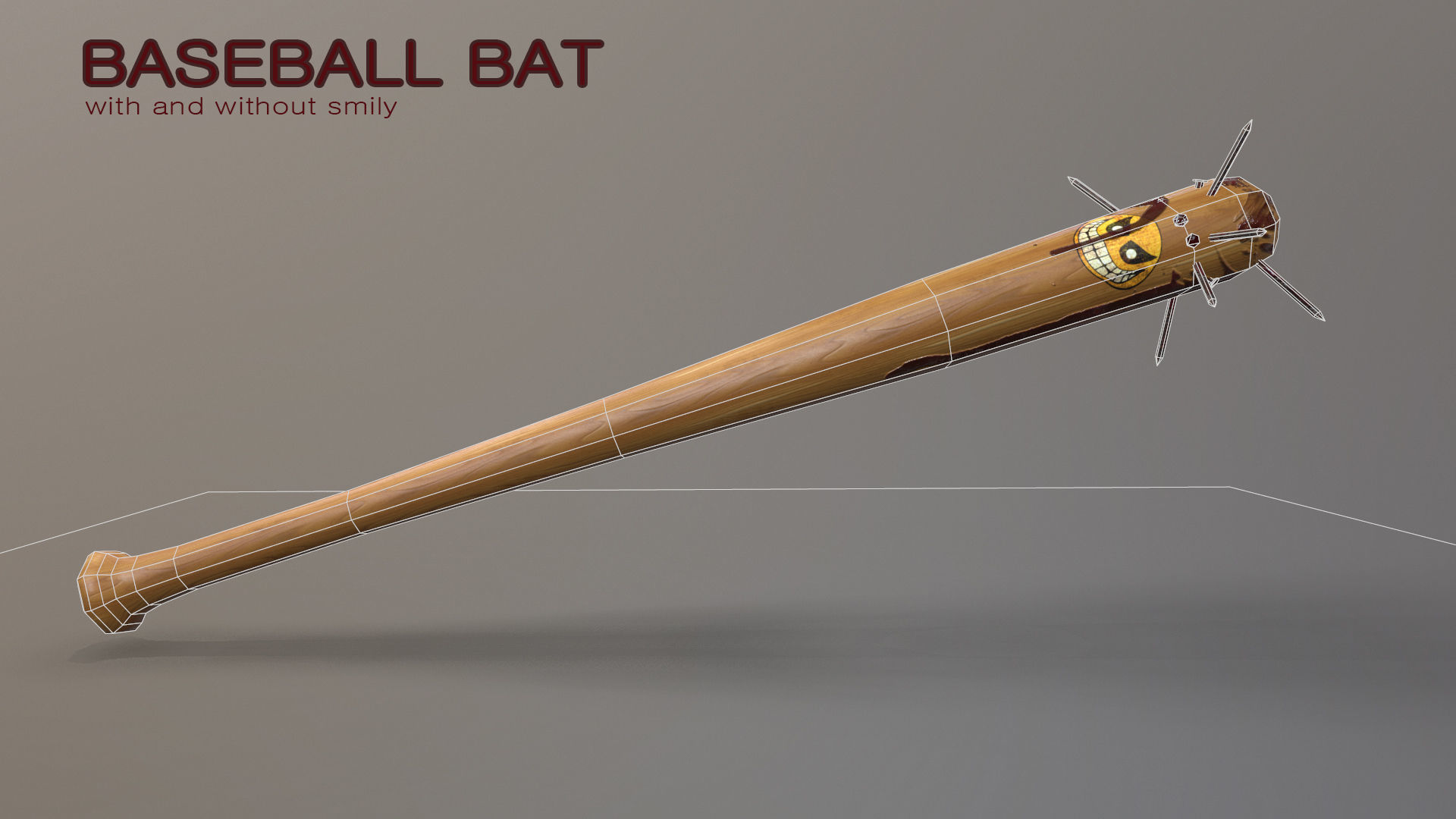 Fighting Baseball Bat Low-poly 3D model_2