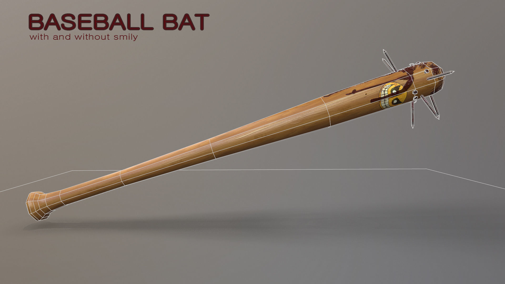 Fighting Baseball Bat Low-poly 3D model_6