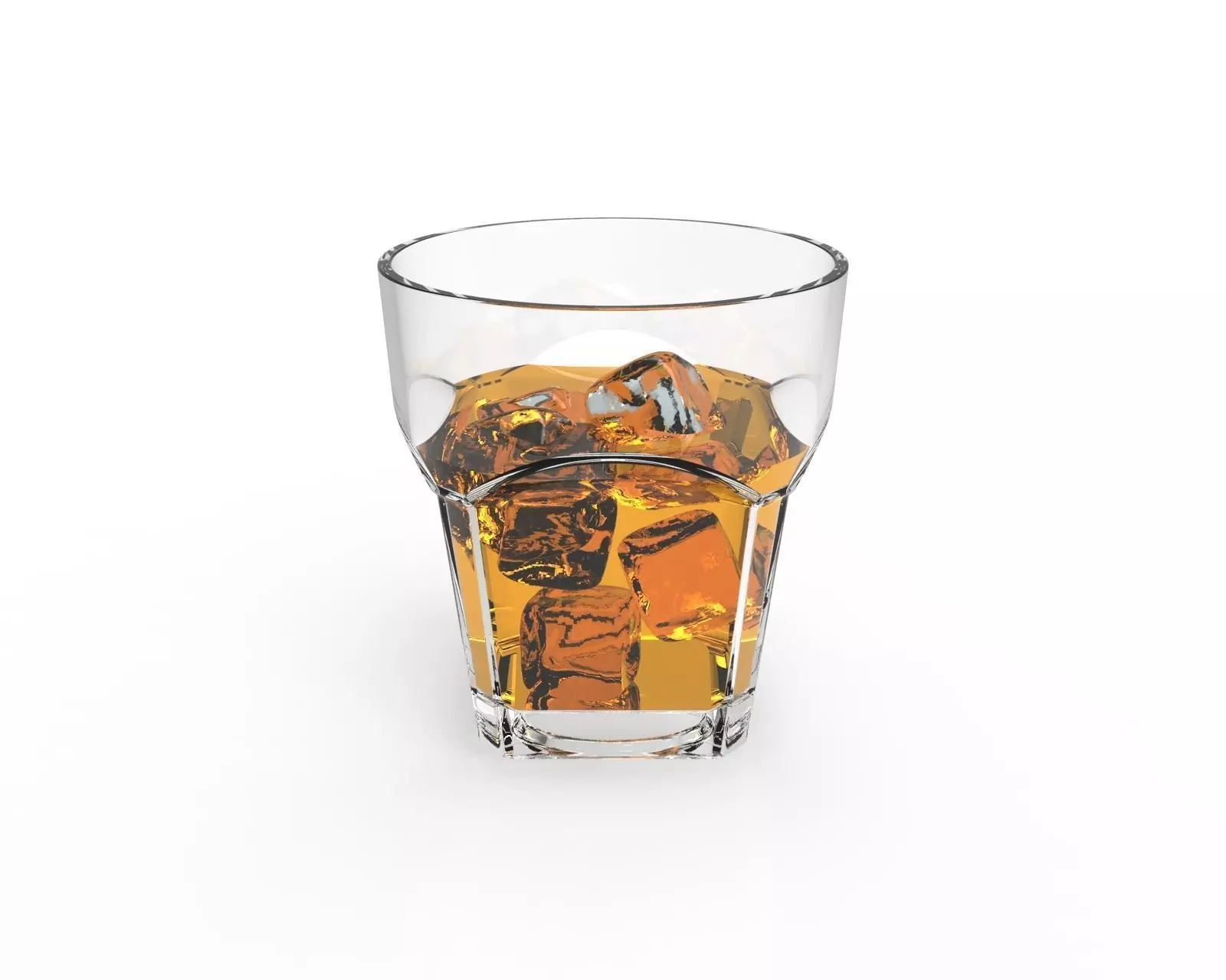 GLASS01 glass of whiskey with ice in it 3D print model_0