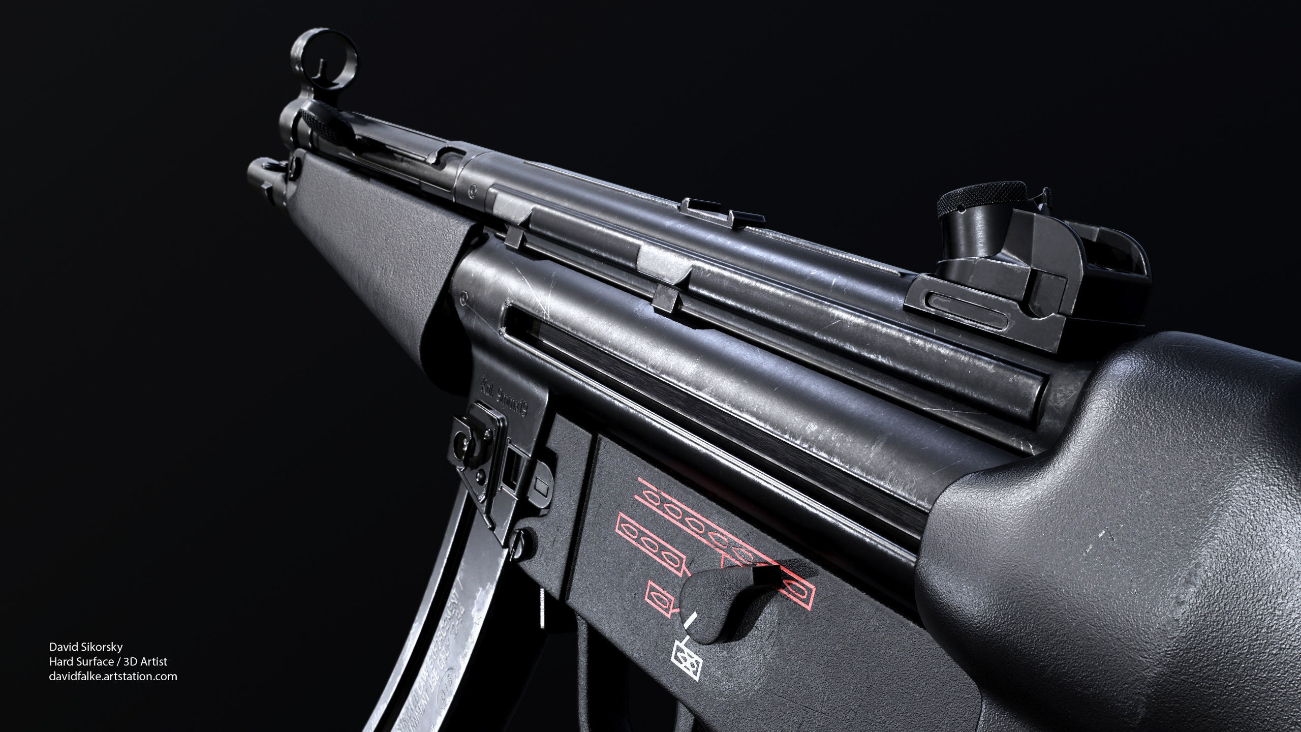 Modular MP5 - Textured - Game Ready Low-poly 3D model_8