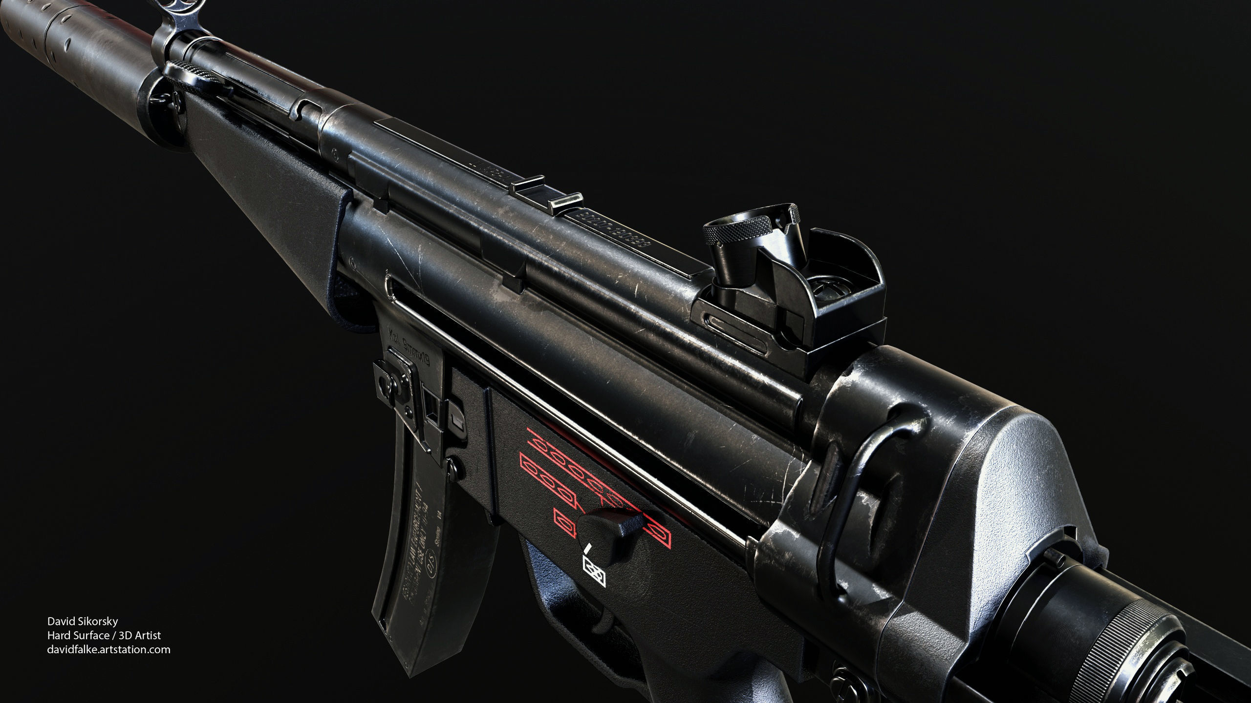 Modular MP5 - Textured - Game Ready Low-poly 3D model_9