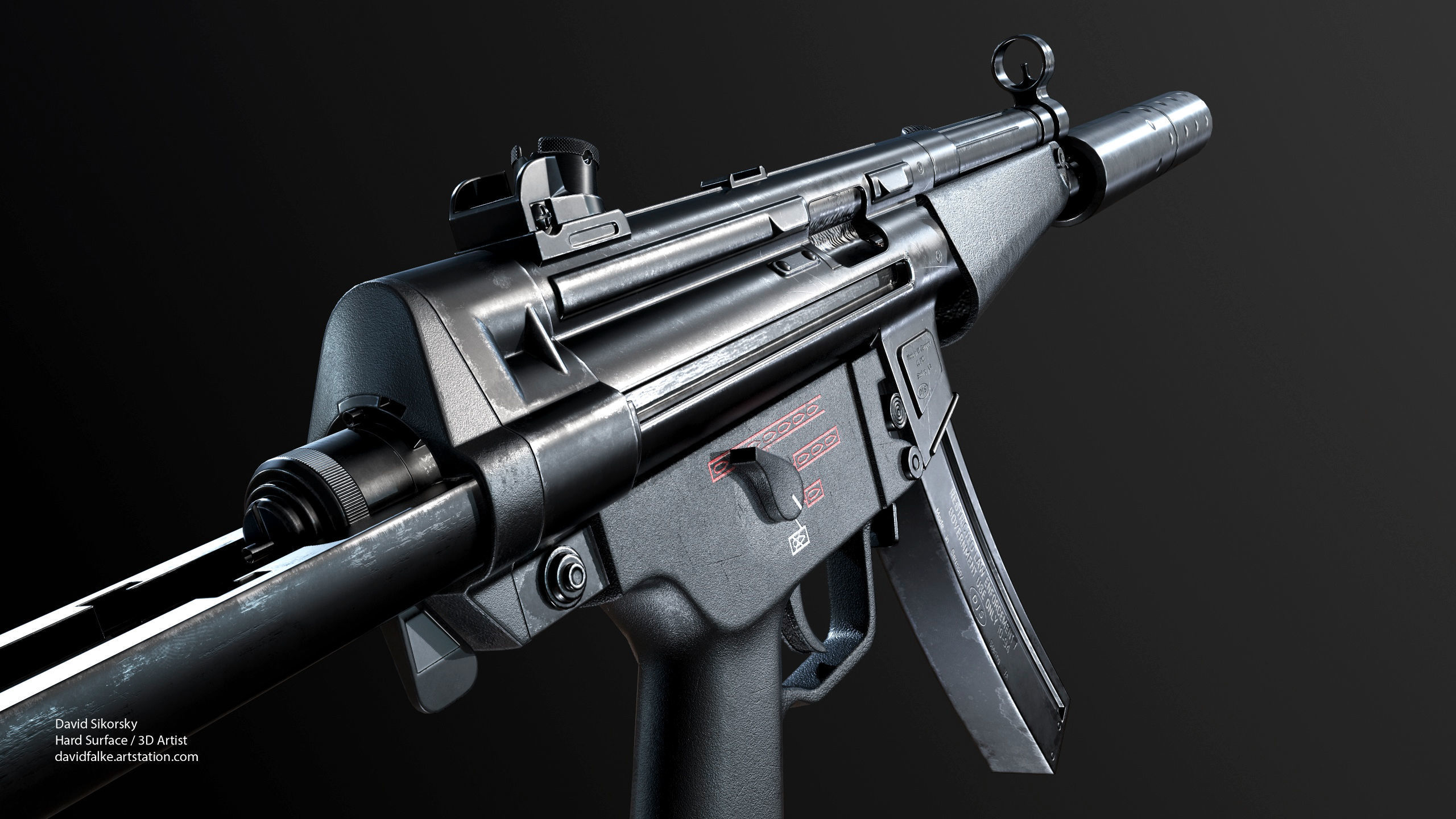 Modular MP5 - Textured - Game Ready Low-poly 3D model_7