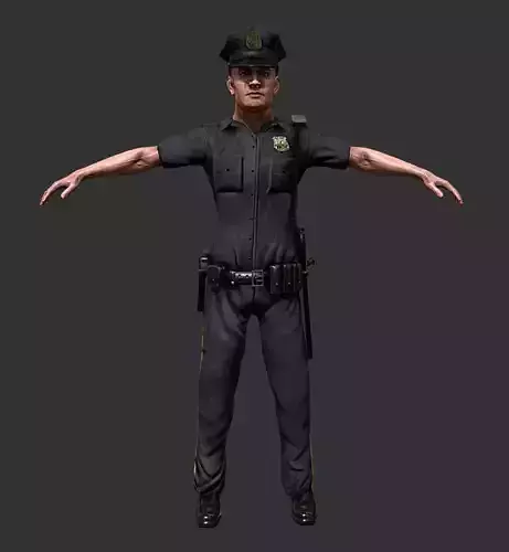 Police Officer Game Ready Low-poly 3D model