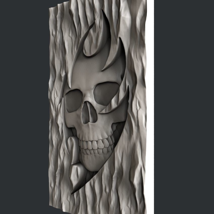 3d STL models for CNC skull 3D model_1