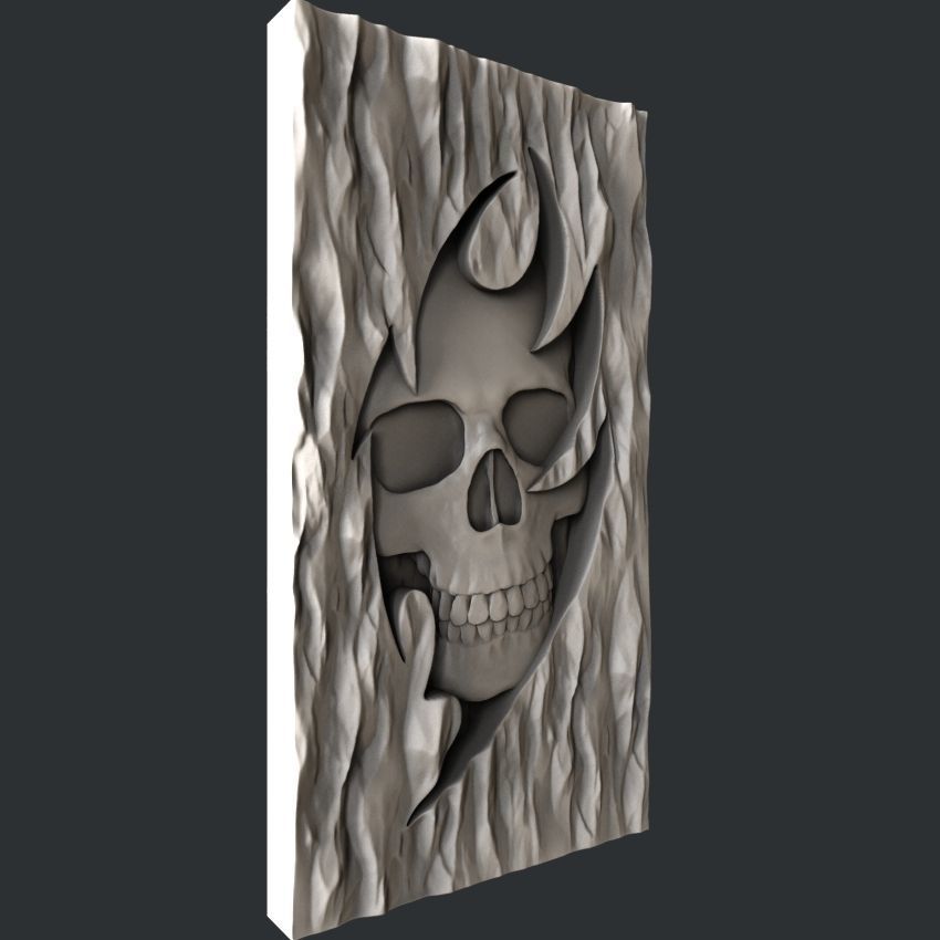3d STL models for CNC skull 3D model_2