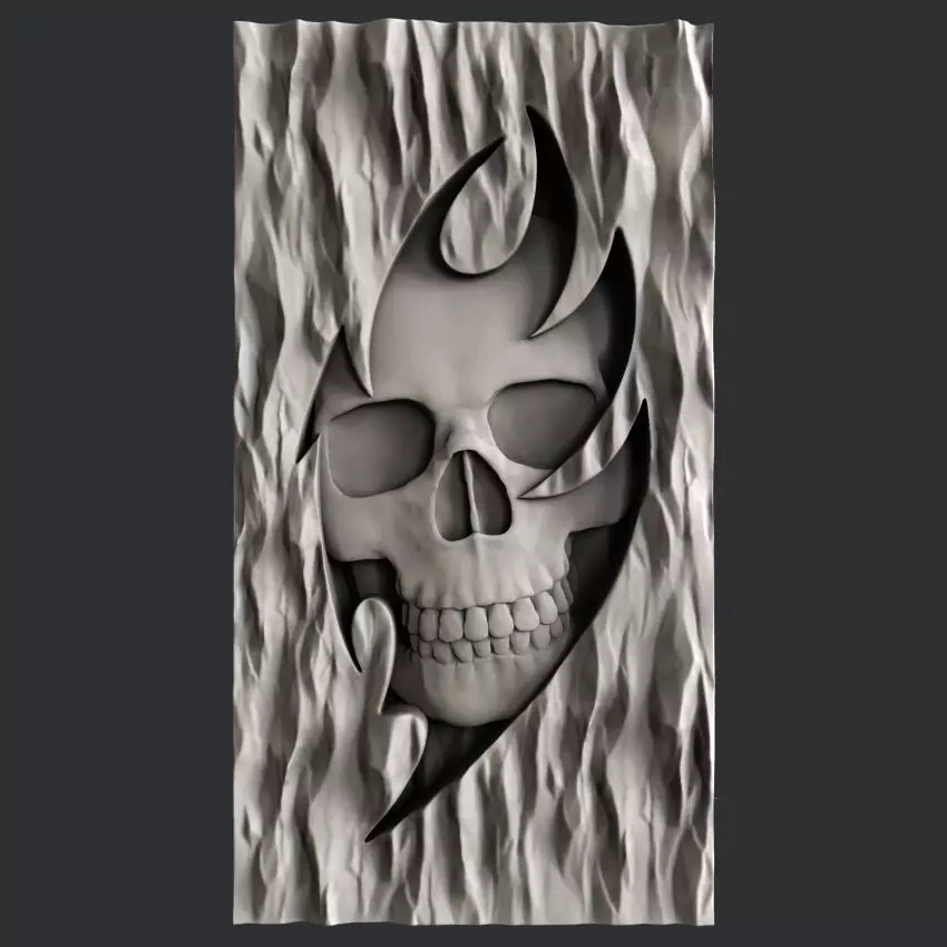 3d STL models for CNC skull 3D model_0