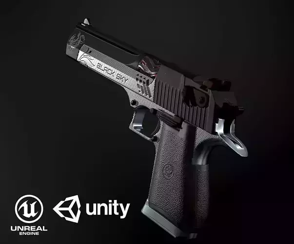 Desert Eagle PBR Low-poly 3D model