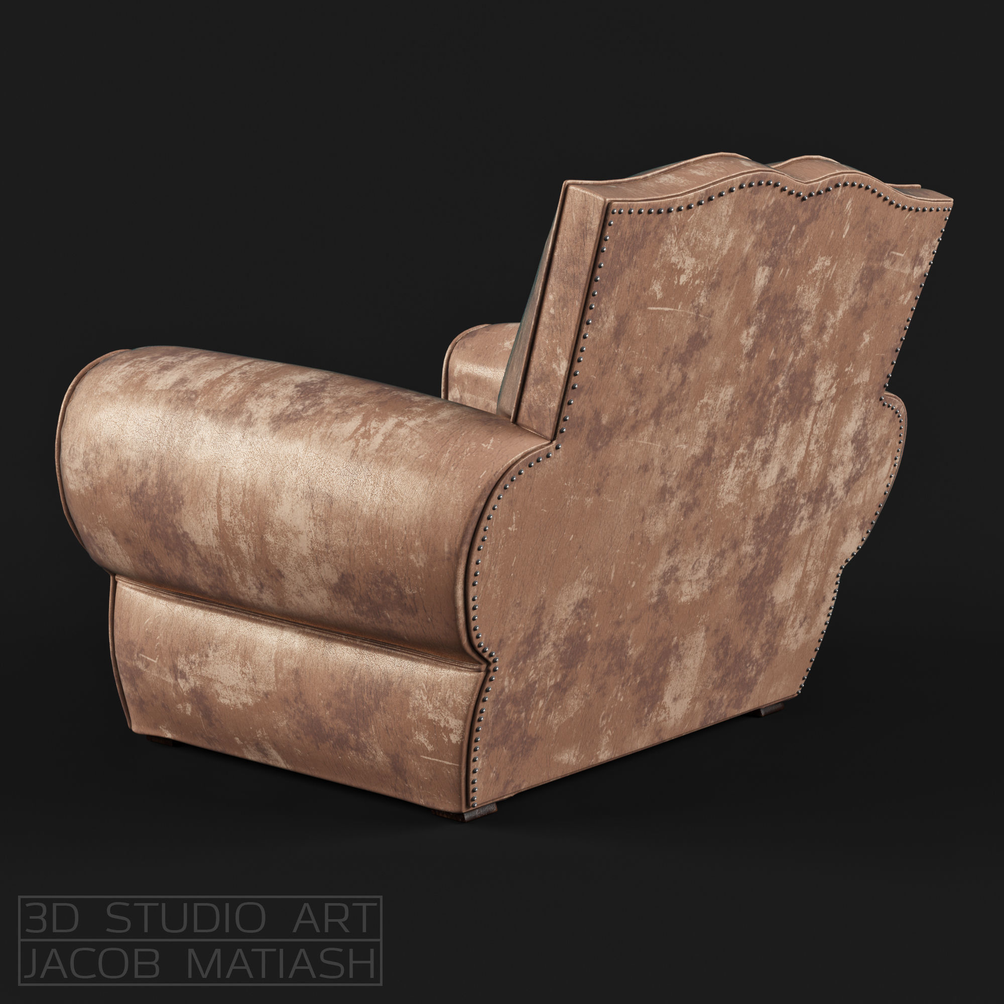 loft armchair 3D model_3