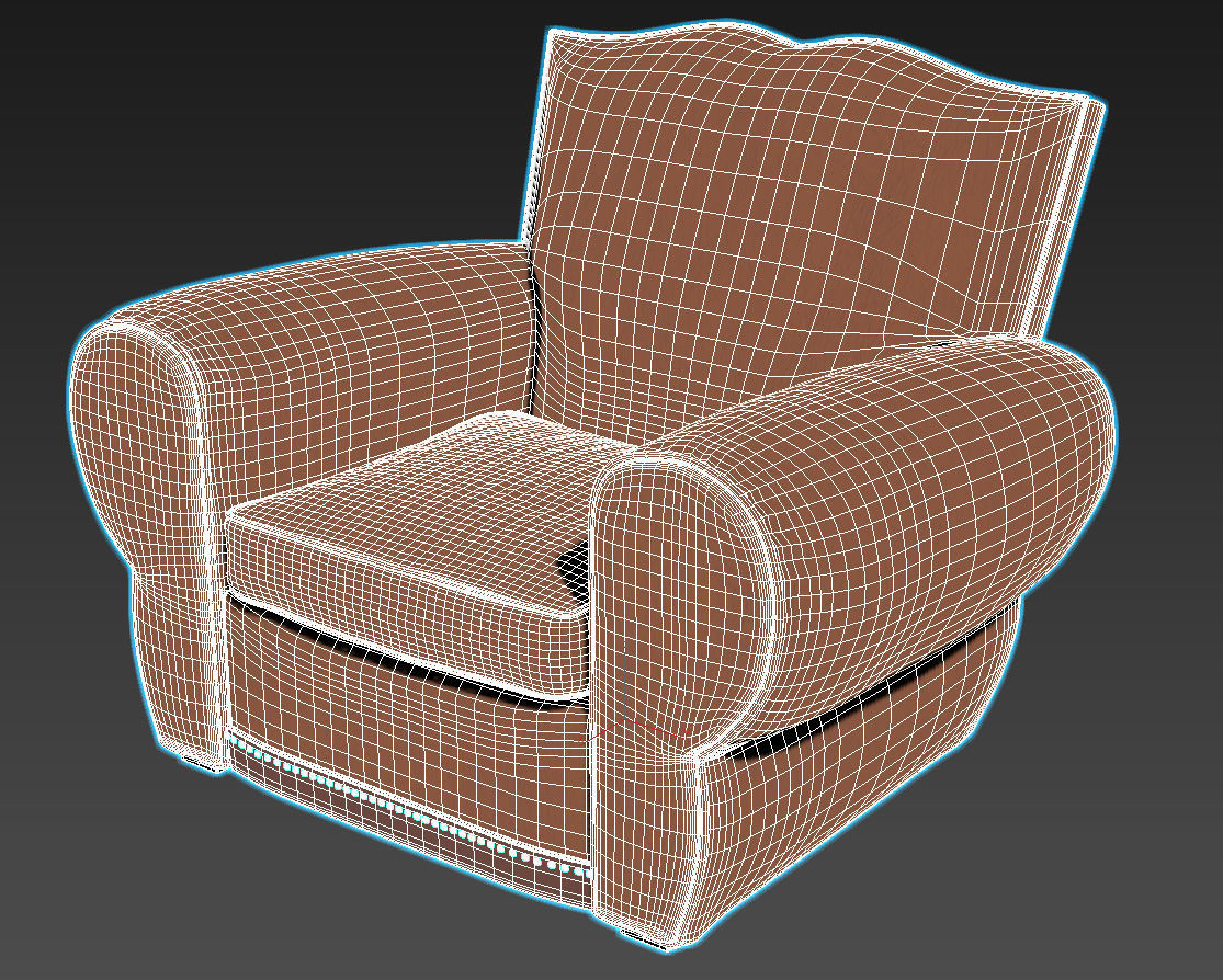 loft armchair 3D model_4