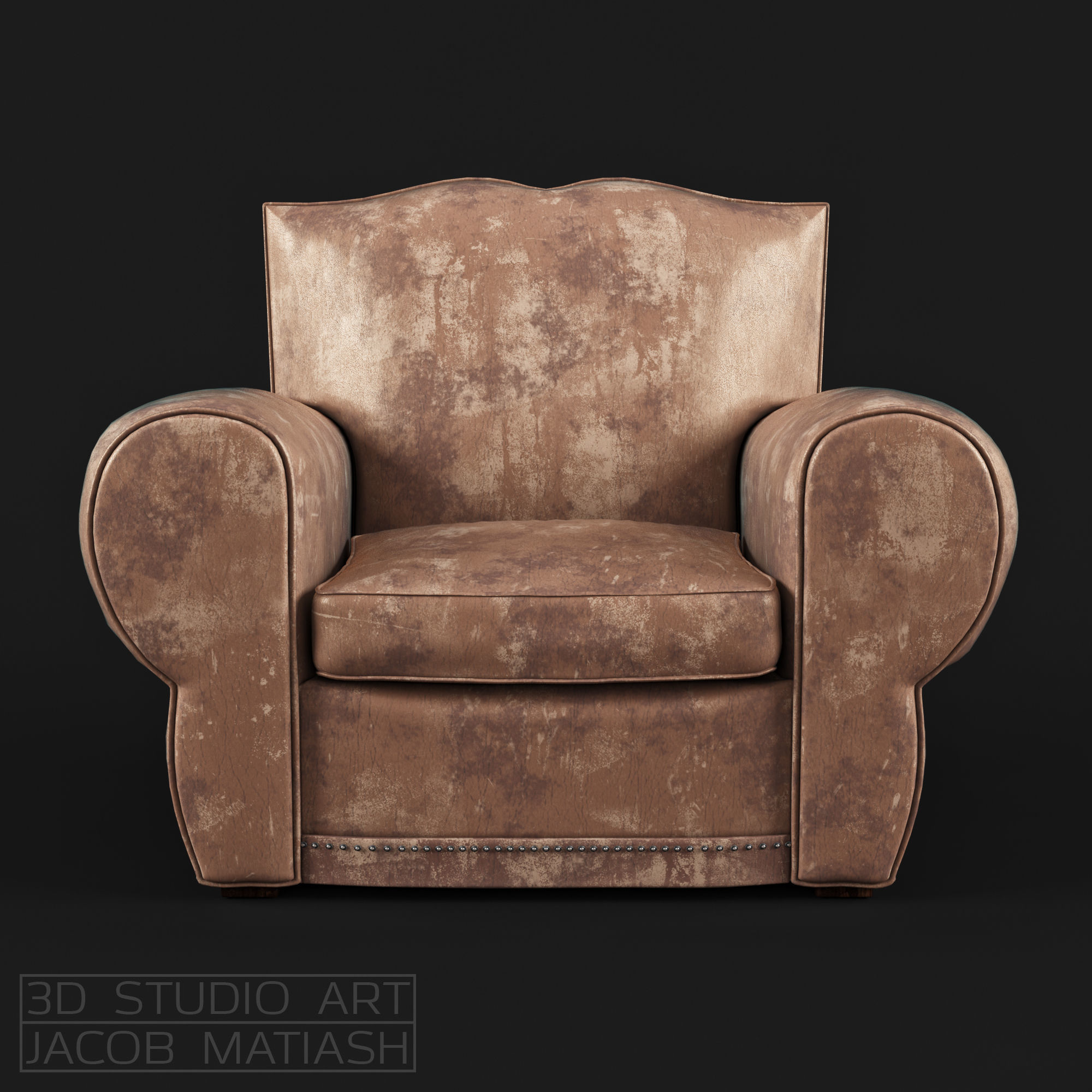 loft armchair 3D model_2
