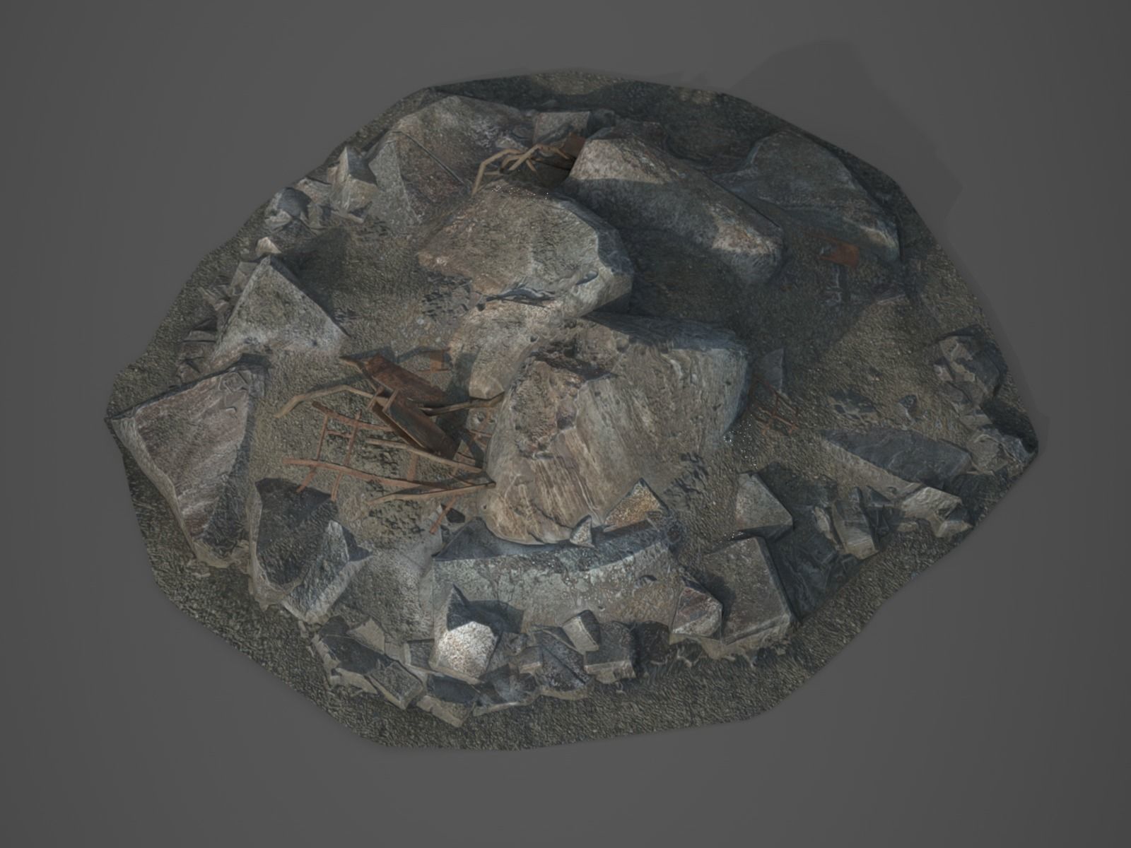 Rubble and Debris - Package - Collection 1 and 2 Low-poly 3D model_65
