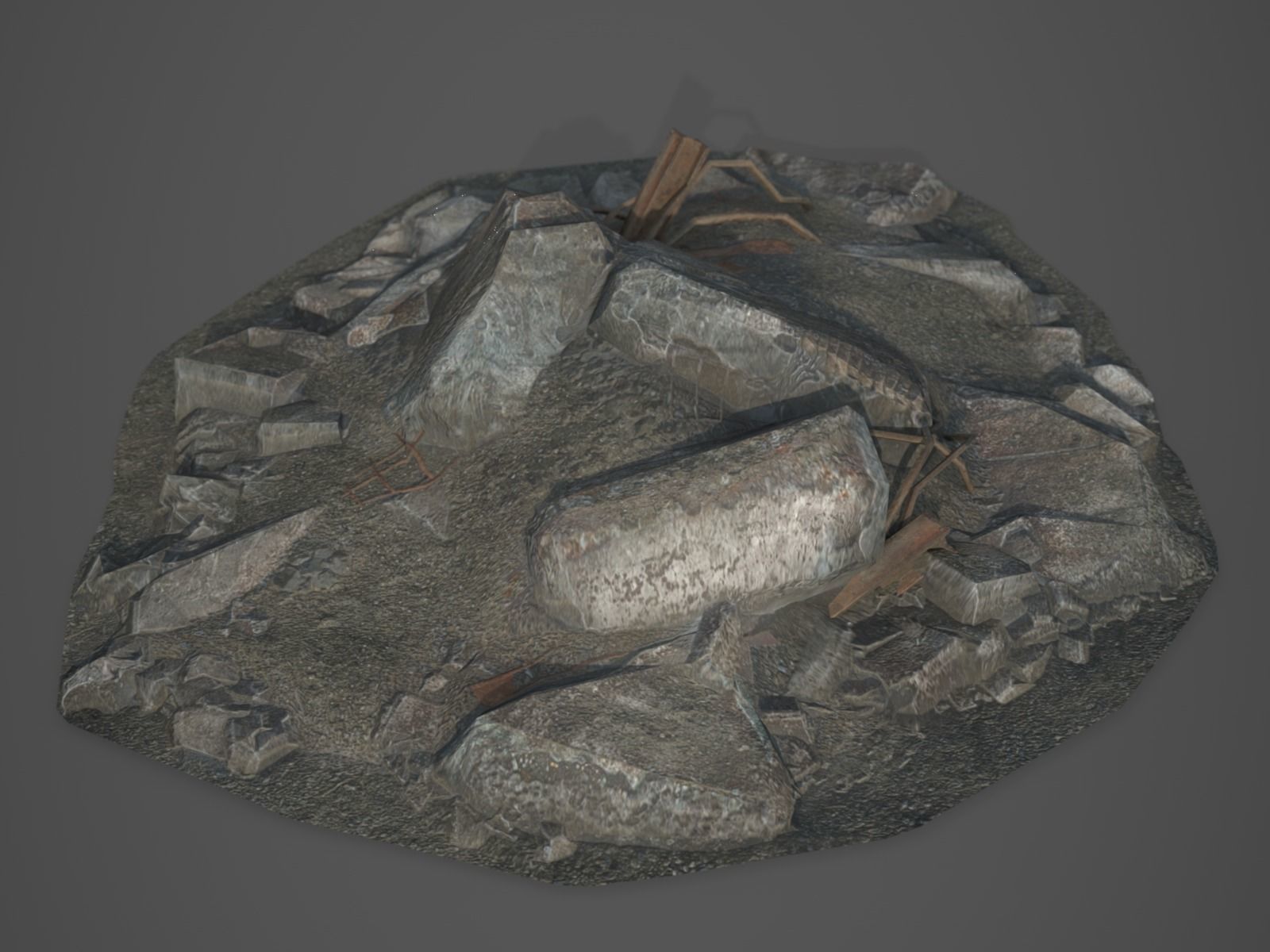 Rubble and Debris - Package - Collection 1 and 2 Low-poly 3D model_67