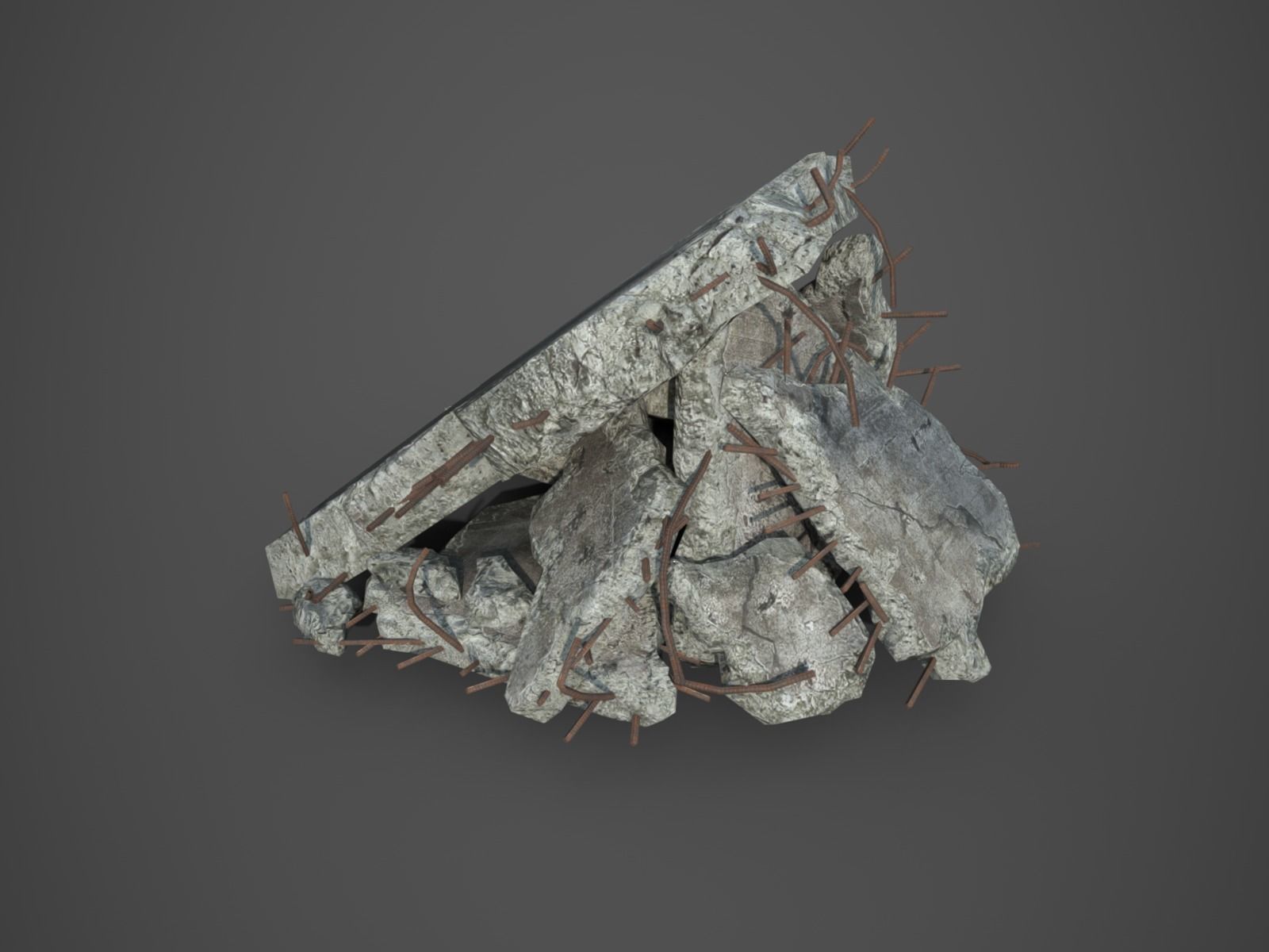 Rubble and Debris - Package - Collection 1 and 2 Low-poly 3D model_97