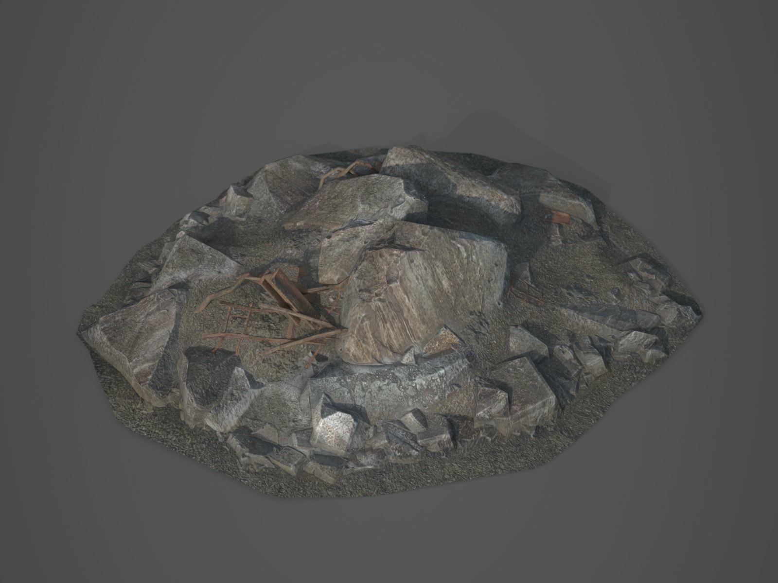 Rubble and Debris - Package - Collection 1 and 2 Low-poly 3D model_66