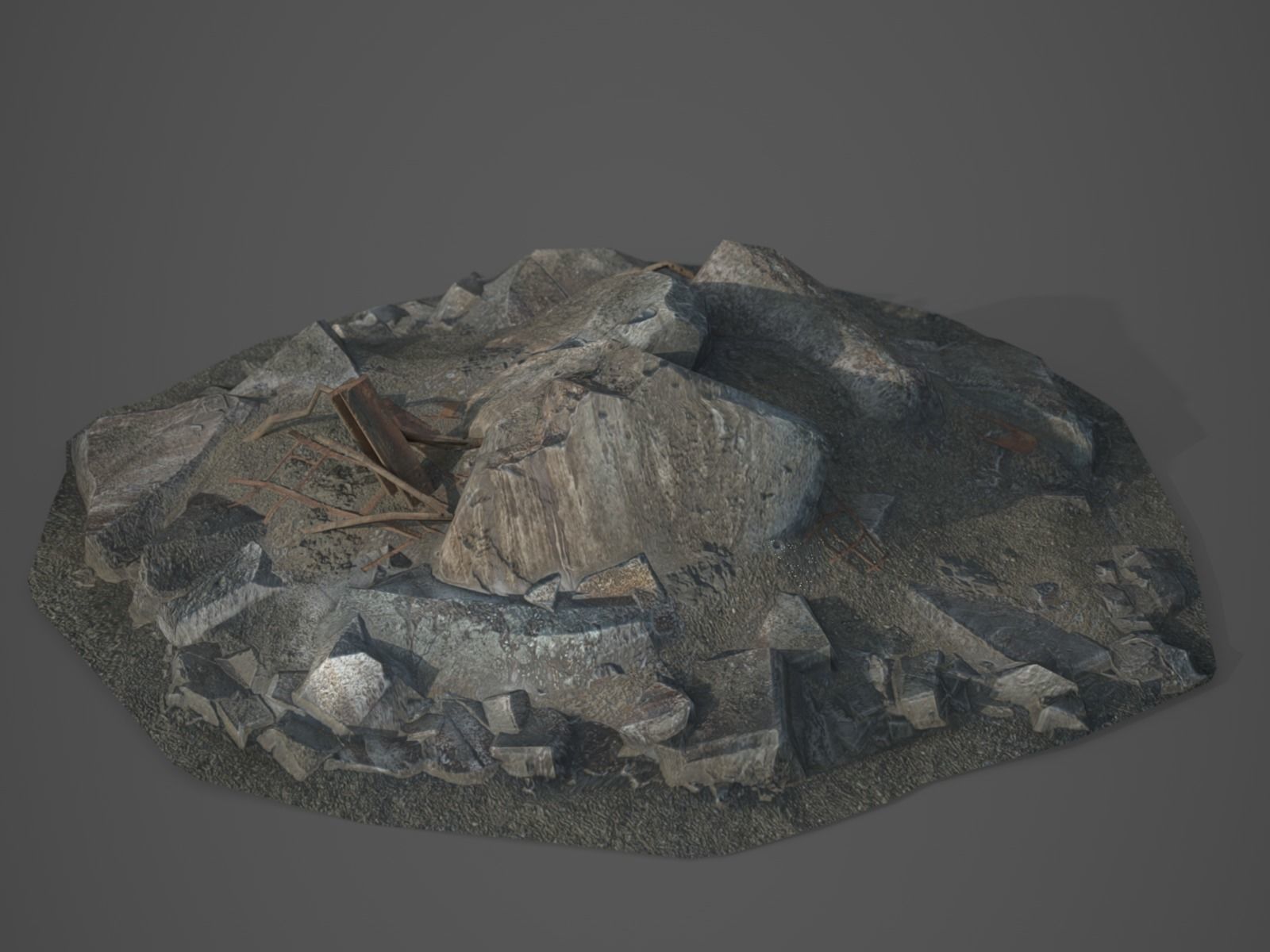 Rubble and Debris - Package - Collection 1 and 2 Low-poly 3D model_64