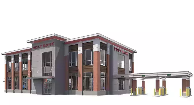 Commercial Building-025 Bank With Drive-thru