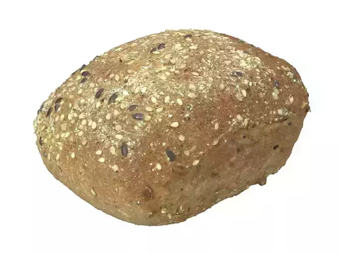 Photorealistic Seeded Bread Roll 3D Scan