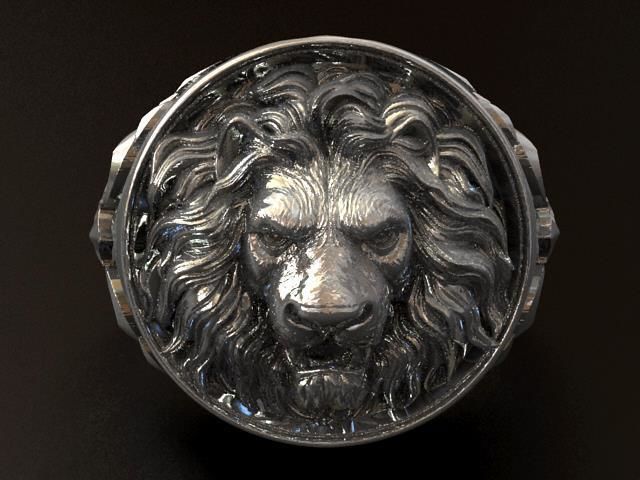 Lion Head Gothic Ring  3D print model_5