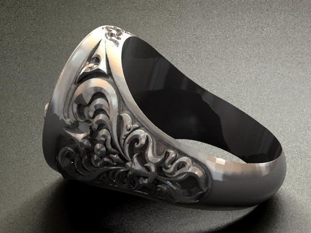 Lion Head Gothic Ring  3D print model_10