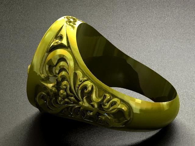 Lion Head Gothic Ring  3D print model_11