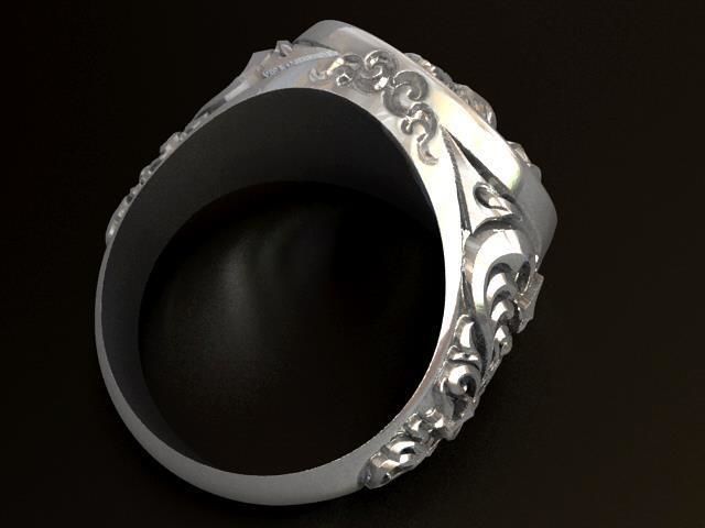 Lion Head Gothic Ring  3D print model_9