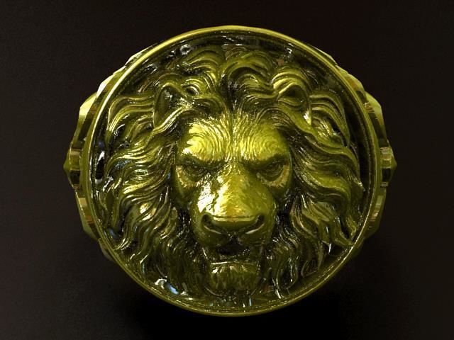Lion Head Gothic Ring  3D print model_6