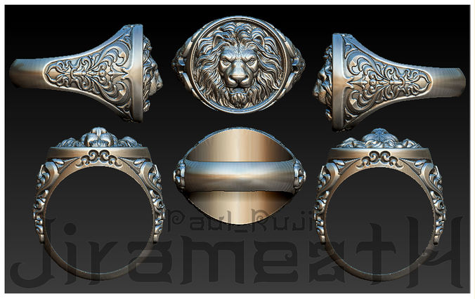 Lion Head Gothic Ring  3D print model