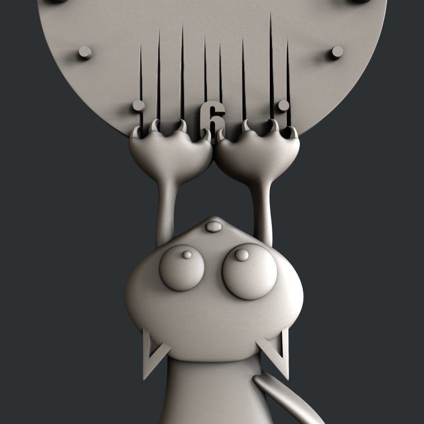 3d STL models for CNC clock cat 3D model_3